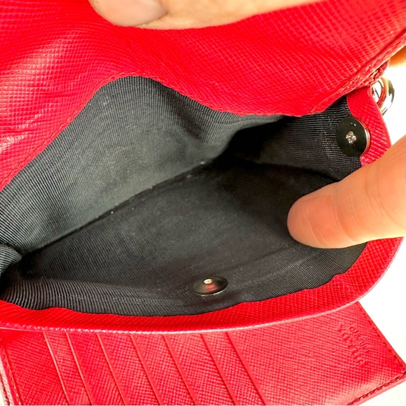 Prada watermelon pink nylon compact wallet on chain crossbody bag - Picture 6 of 15